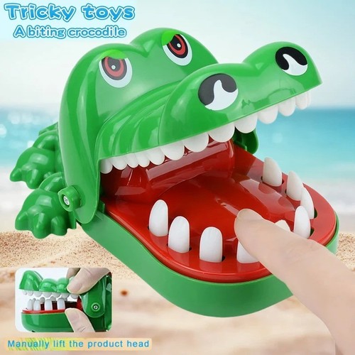 Crocodile teeth biting - teeth, finger